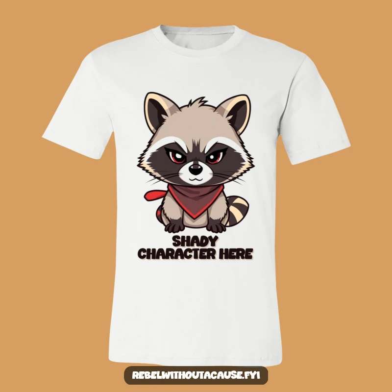 Funny Raccoon T-Shirt: Mischievous Bandit Style, Sly Wink, Perfect Funny Gift