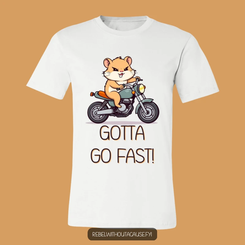 Funny Hamster Motorcycle T-Shirt: Ride in Style with a Determined Rodent, Great Funny Gift