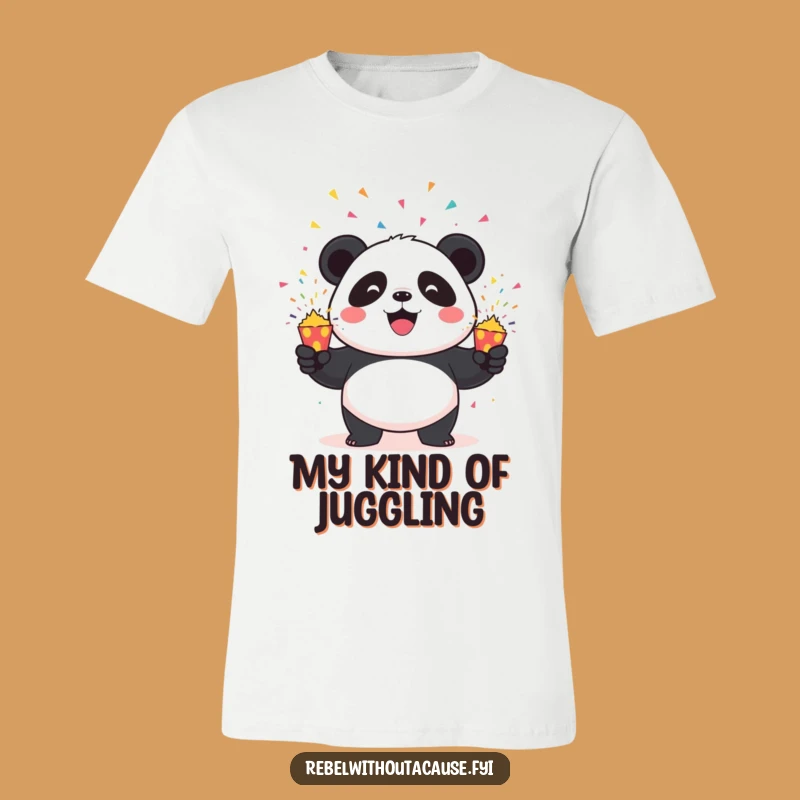 Funny Panda Party Shirt: Mischievous Panda Juggling Exploding Poppers, Hilarious Funny Gift Tee