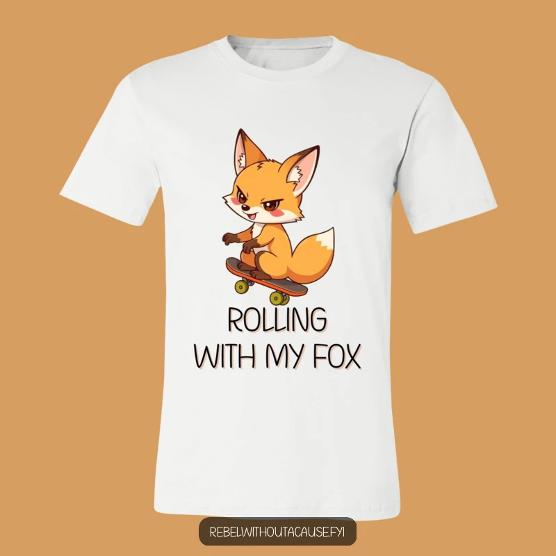 Funny Fox T-Shirt: Cheeky Skateboarder, Backwards Rider, Perfect Funny Gift