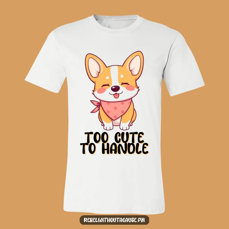 Funny Winking Corgi Bandana T-Shirt: Playful Pup Style for Everyone