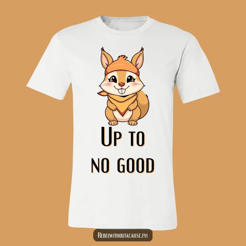 Funny Squirrel T-Shirt: Bandana Grin, Mischievous Style, Fun Gift