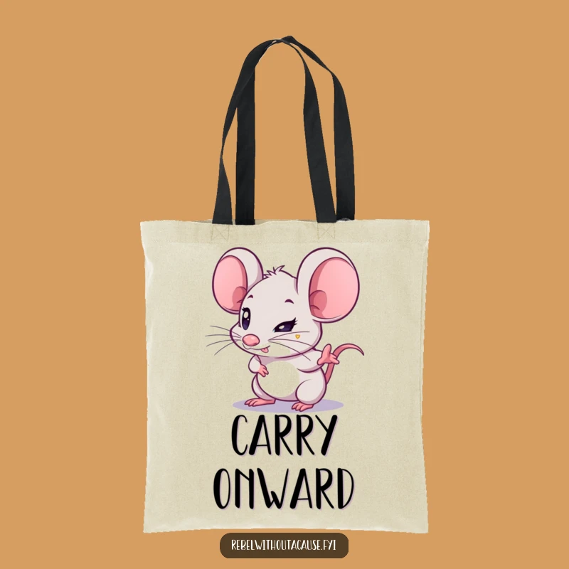 Funny Mouse Determination Tote Bag: Carry Your Goals with this Focused Rodent, A Practical Funny Gift!