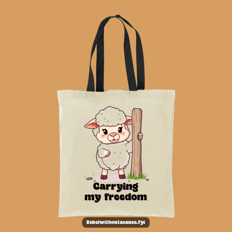Funny Sheep Freedom Tote Bag: Carry Your Spirit with Humor!
