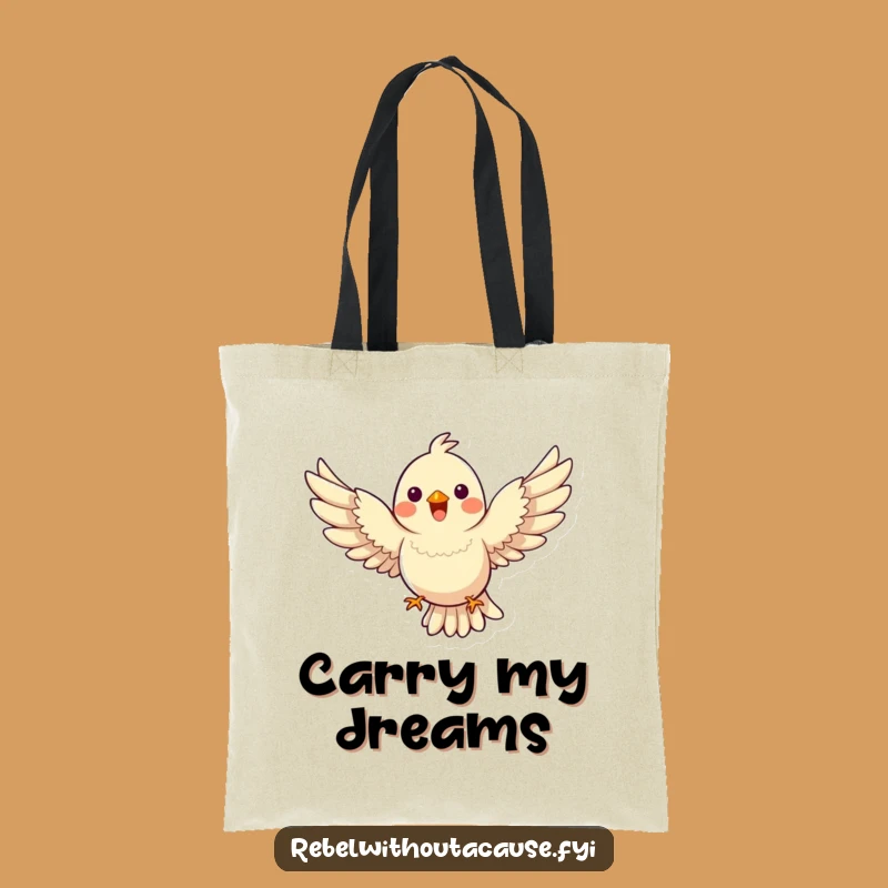 Funny Bird Tote Bag, Flight Design, Gravity Defying Accessory, Perfect Funny Gift