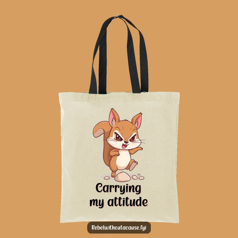 Funny Defiant Squirrel Tote Bag - Carry Your Grit in Style - Awesome Funny Gift!