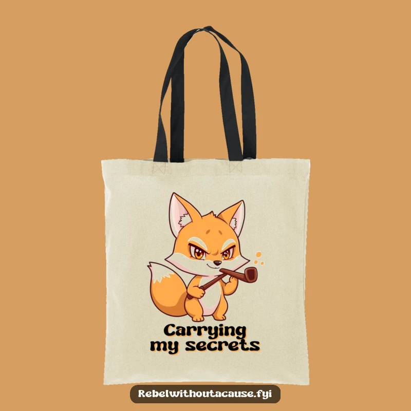 Funny Fox Butler Tote Bag: Durable Mischievous Grin Bent Pipe Carry-All, Excellent Funny Gift