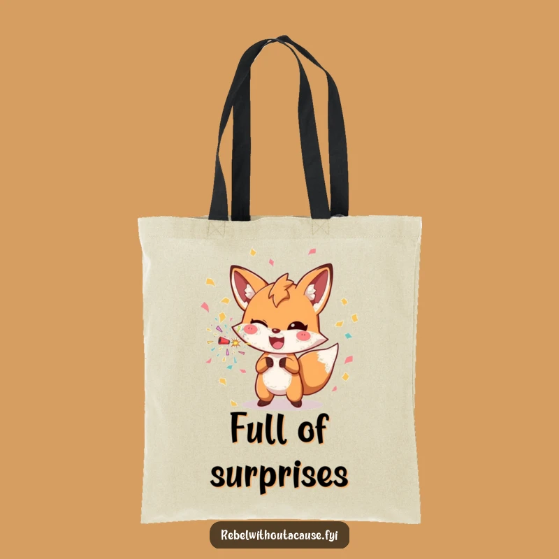 Funny Fox Confetti Tote Bag: Carry the Party Wherever You Go
