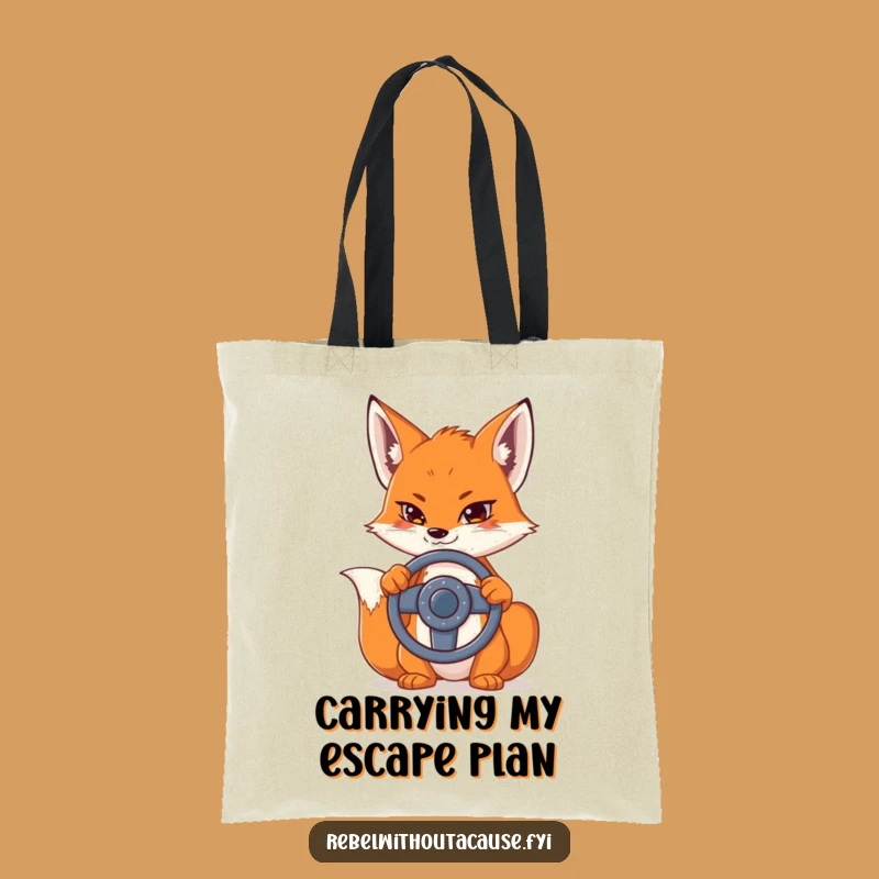 Funny Fox Steering Wheel Tote Bag: Carry Your Humor in Style