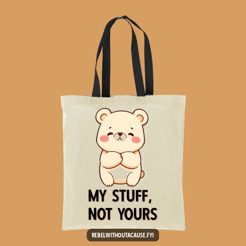 Funny Kawaii Bear Tote Bag: Sassy Carry-All, Perfect Humorous Gift