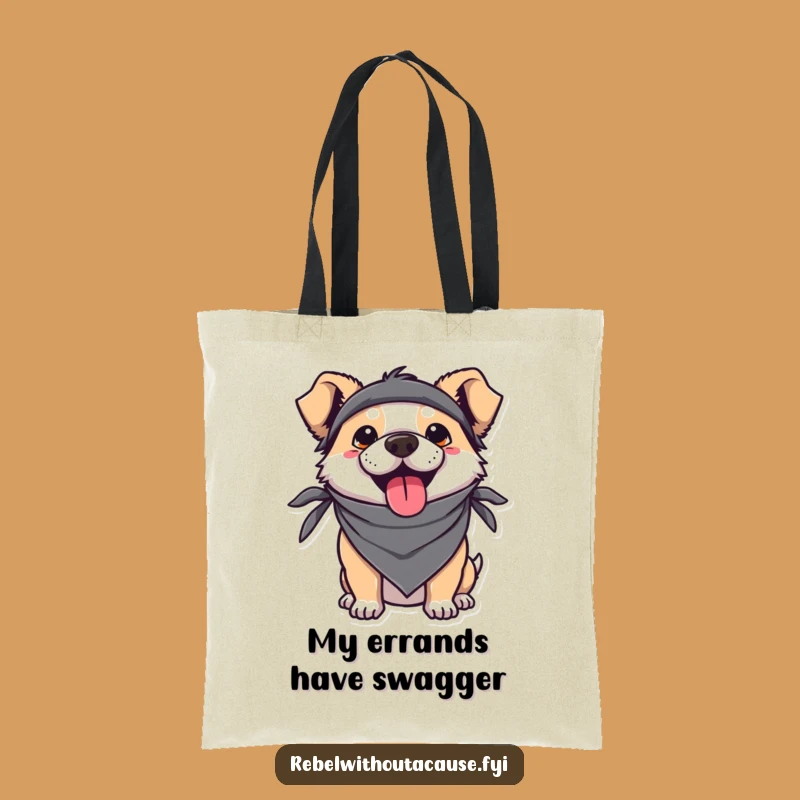 Funny Kawaii Dog Tote Bag: Tongue Out Pup Carryall, Ideal Funny Gift