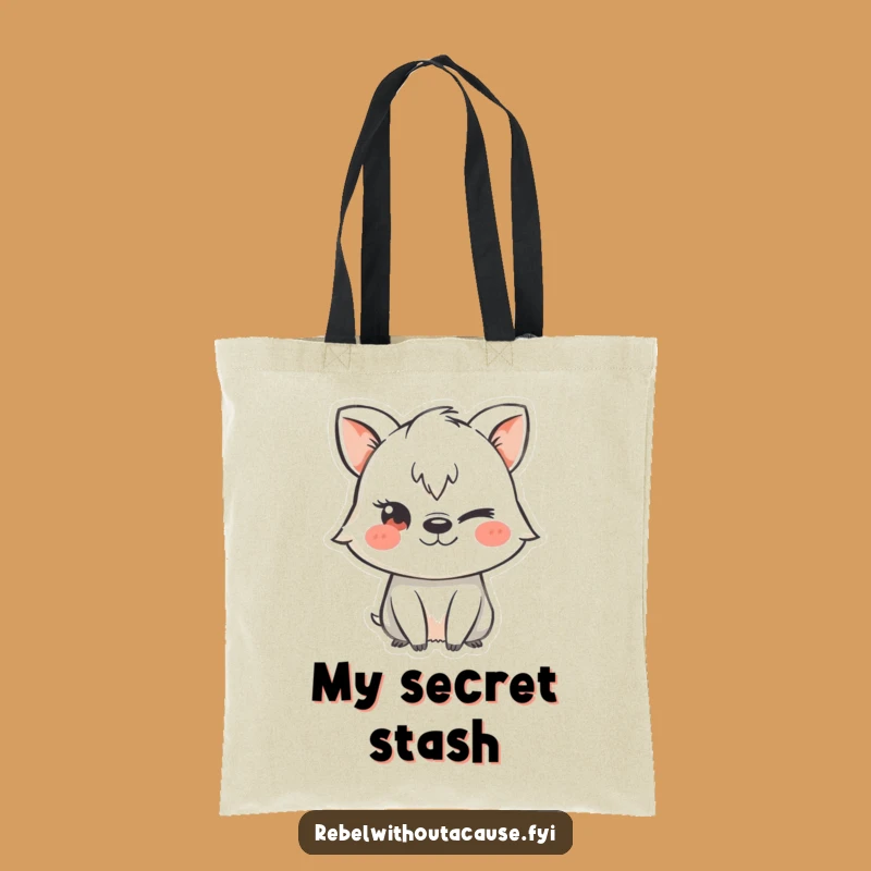 Funny Mischievous Animal Chalk Stencil Tote Bag, Carry Your Secrets Funny Gift