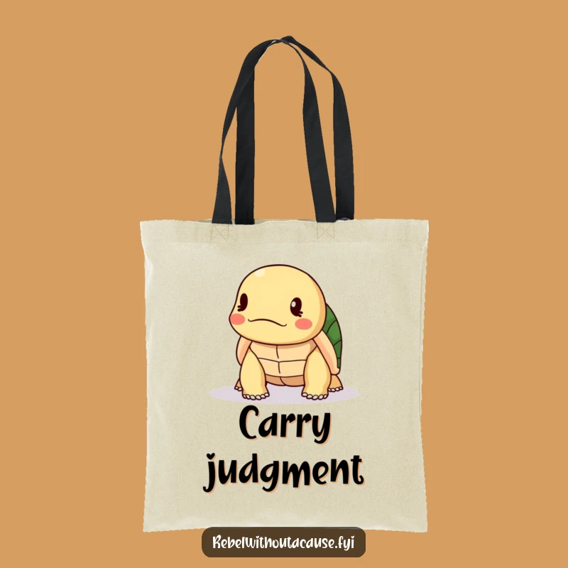 Funny Turtle Disapproval Tote Bag: Carry Your Judgments with this Cute Reptile, A Practical Funny Gift!
