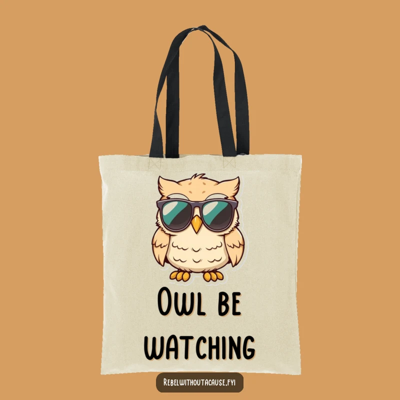 Funny Owl Tote Bag: Cool Sunglasses Fashion Accessory, Unimpressed Sarcasm Gift